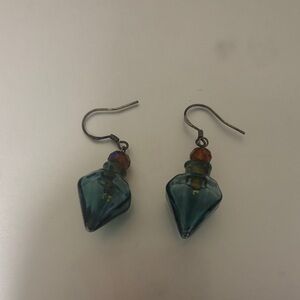 Elegant Blue and Gold Earrings